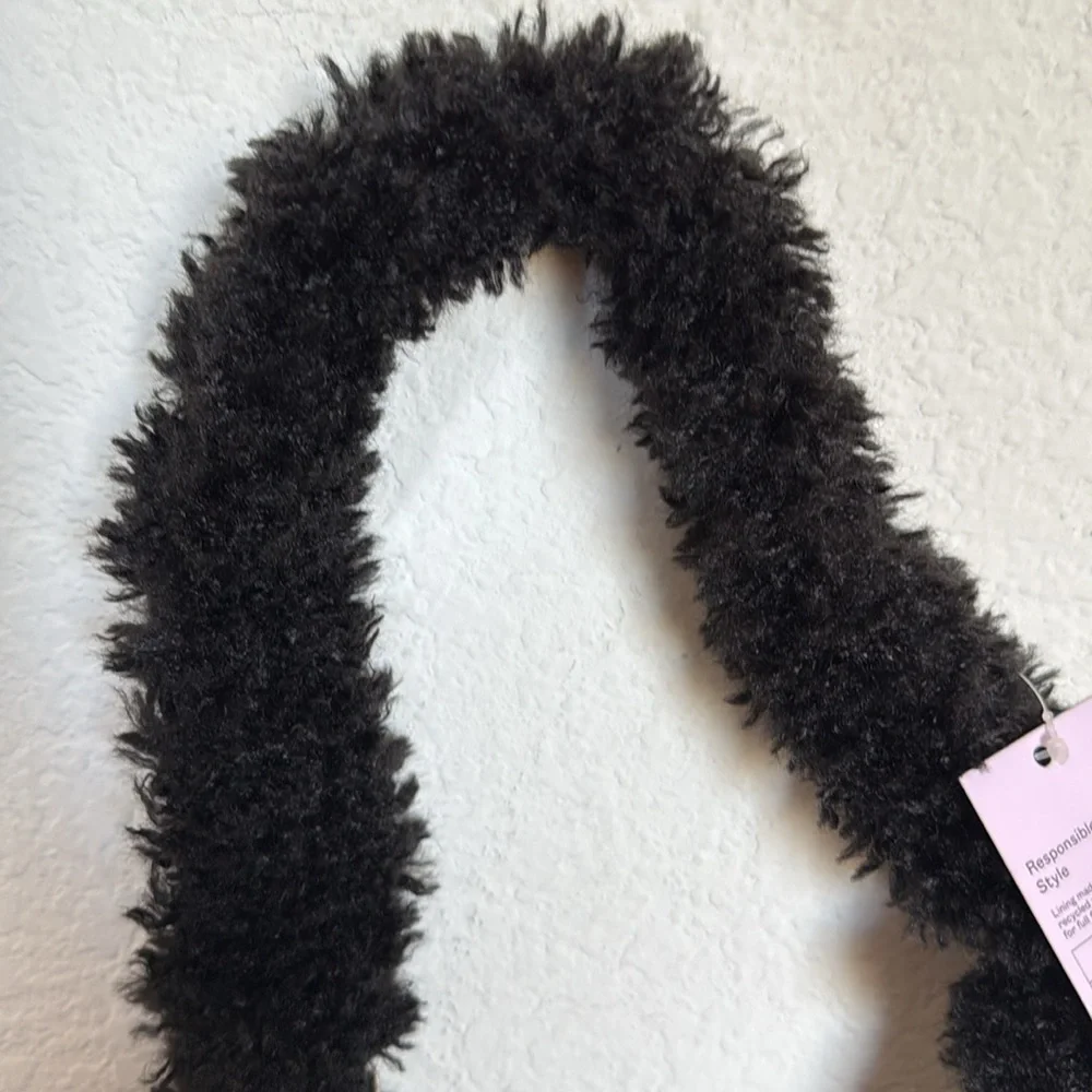 New! Slouchy Faux Fur Hobo Shoulder Handbag - Wild Fable, Black